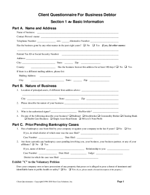 Best Case Client Questionnaire  Form