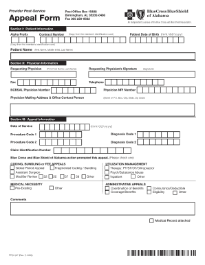 Bcbs Appeal Form PDF