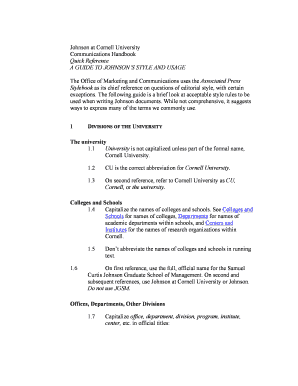 A Guide to Johnson&#039;s Style and Usage Johnson at Cornell University  Form