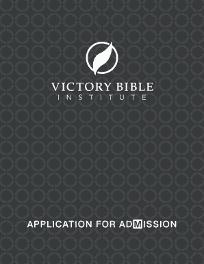 Victory Bible College Admission  Form