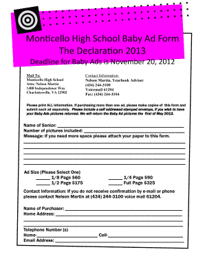Baby Ad Form PDF