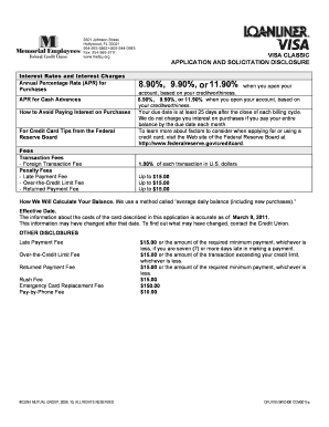 F2 F3 or F4 Memorial Employees Federal Credit Union  Form