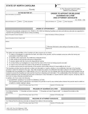 ORDER to APPOINT or RELEASE  Form