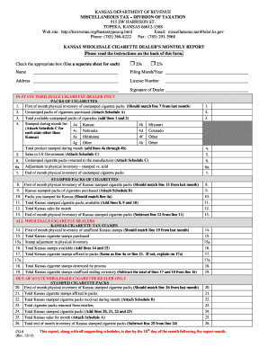 Wholesale Cigarette Dealer&#039;s Monthly Report and Instr CG 8 Rev  Form