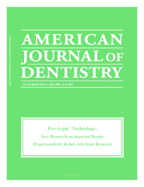 Pro Argin Technology the American Journal of Dentistry  Form