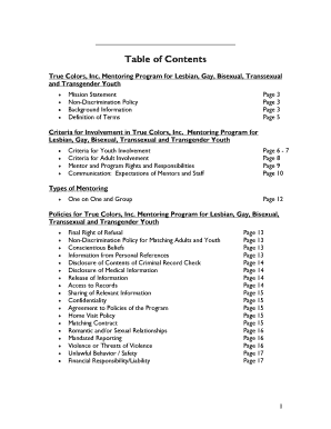 True Colors Inc Sexual Minority Youth and Family Services of CT  Form