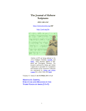 Structure and Meaning in the Third Vision of Amos 7 Article in the Journal of Hebrew Scriptures  Form