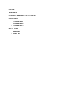 Form 20CC Test Number 1 Consolidated Company Name Fast Revenue Alabama