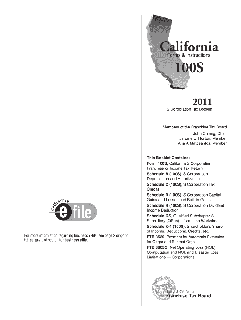  California 100s Form 2018