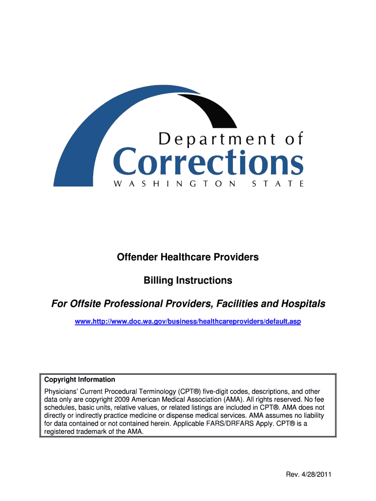DOC Billing Instructions Washington Department of Corrections DOC Wa  Form