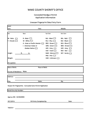 Wake County Gun Permit Online Application  Form