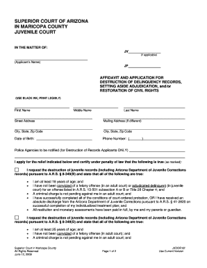 Maricopa County Destruction of Records Form