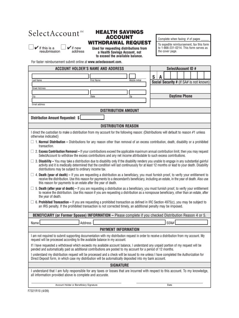  Select Account Withdrawal Forms 2009-2024