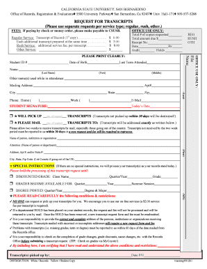 Csusb Order Transcript Online Form