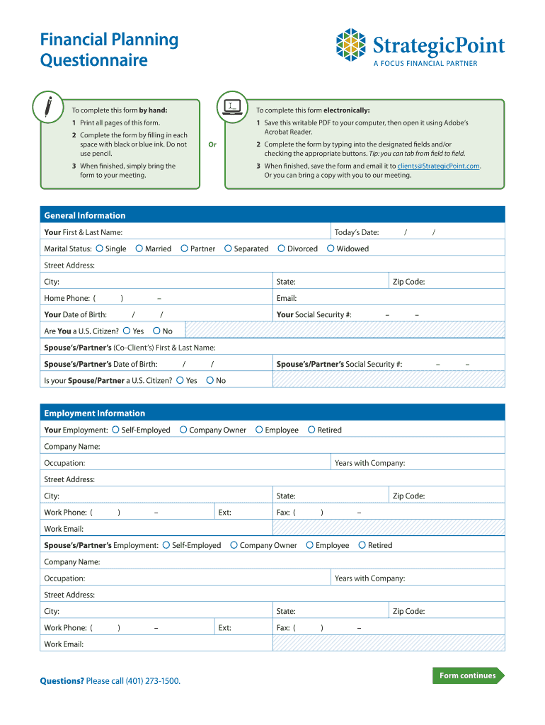 Financial Planning Fact Finder Template  Form