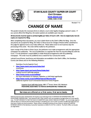 Stanislaus County Name Change  Form