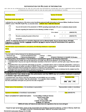 General Authorization for Release of Information Humana Military