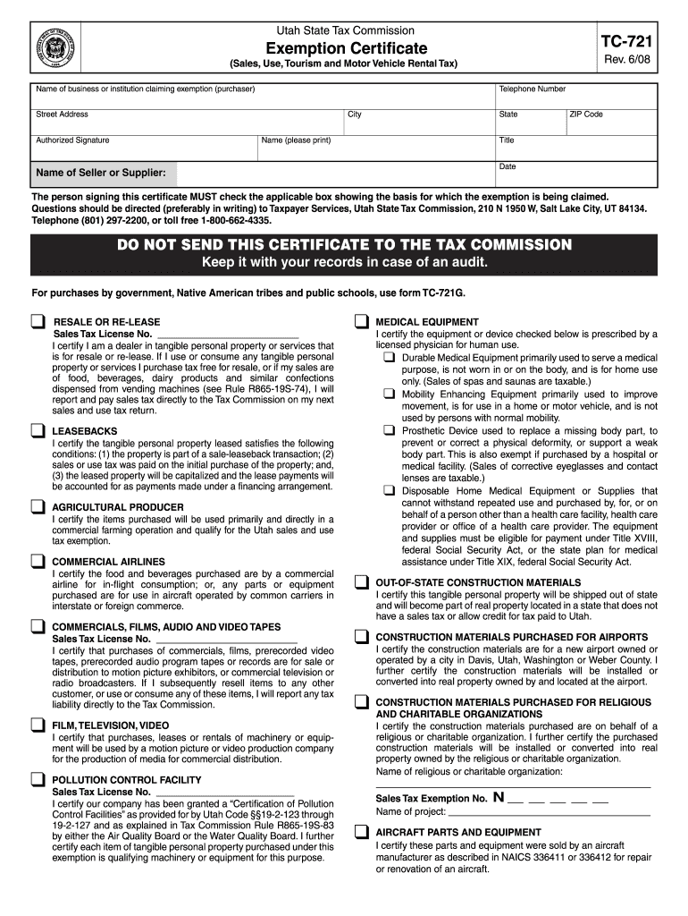  Tc 721 Form 2020