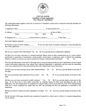  Austin Chauffeur Permit 2012