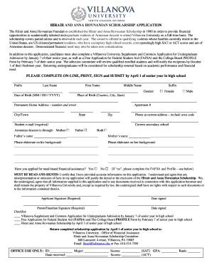 Get and Sign Hovnanian Scholarship  Form