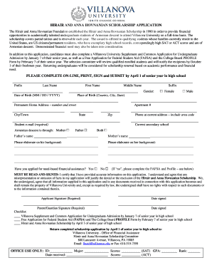 Hovnanian Scholarship  Form