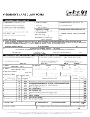  Carefirst Vision Claim Form 2009