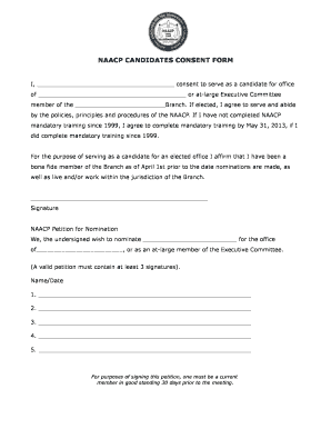  Naacp Candidate Consent Form 2012-2024