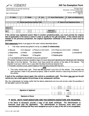 Vermont Gift Tax Exemption Form