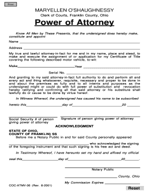 Franklin County Clerk of Courts  Form