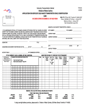 Kentucky Tc 95 41 Form