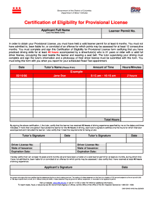 Dc Dmv License Form