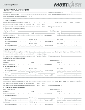 Mobikash App  Form