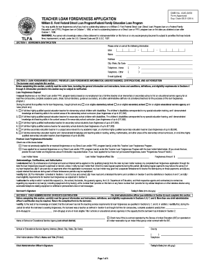 Tlfateacher Loan Forgiveness Application Form