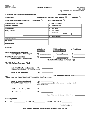 FCC Form 497 Universal Service Administrative Company Usac