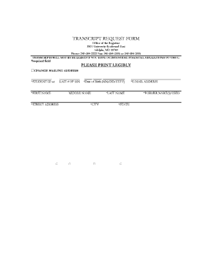 Umuc Transcript Request Form Fill Out And Sign Printable