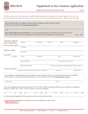  Brown Application Form 2012-2024