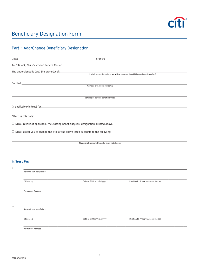 Citibank Pod Form