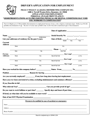 Piggly Wiggly Application PDF  Form
