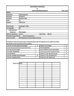 Certificate of Conformity PDF