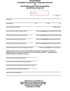 Annual Report Accessible Transporttion Requests Summary Form