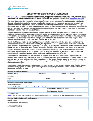 Sandia Eft Form