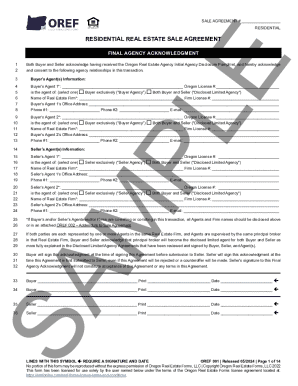 pdfFiller Oref 007 Commercial Sale Agreement Realty Pro PDF  Form