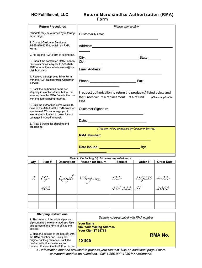 Get and Sign Rma Form Template 