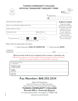 Fax Number 860 255 3534 Tunxis Community College Tunxis  Form