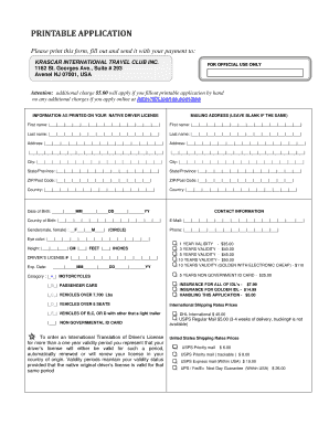 International Driving Permit Template  Form