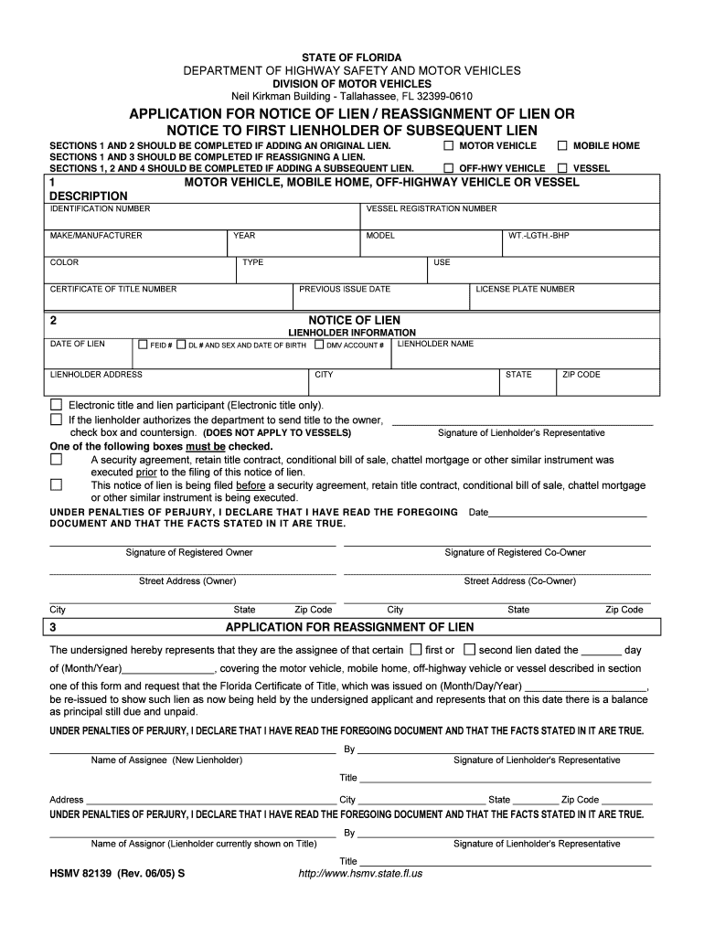 Notice of Lien Form Florida