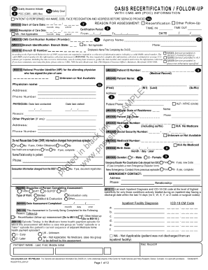 Oasis Form PDF