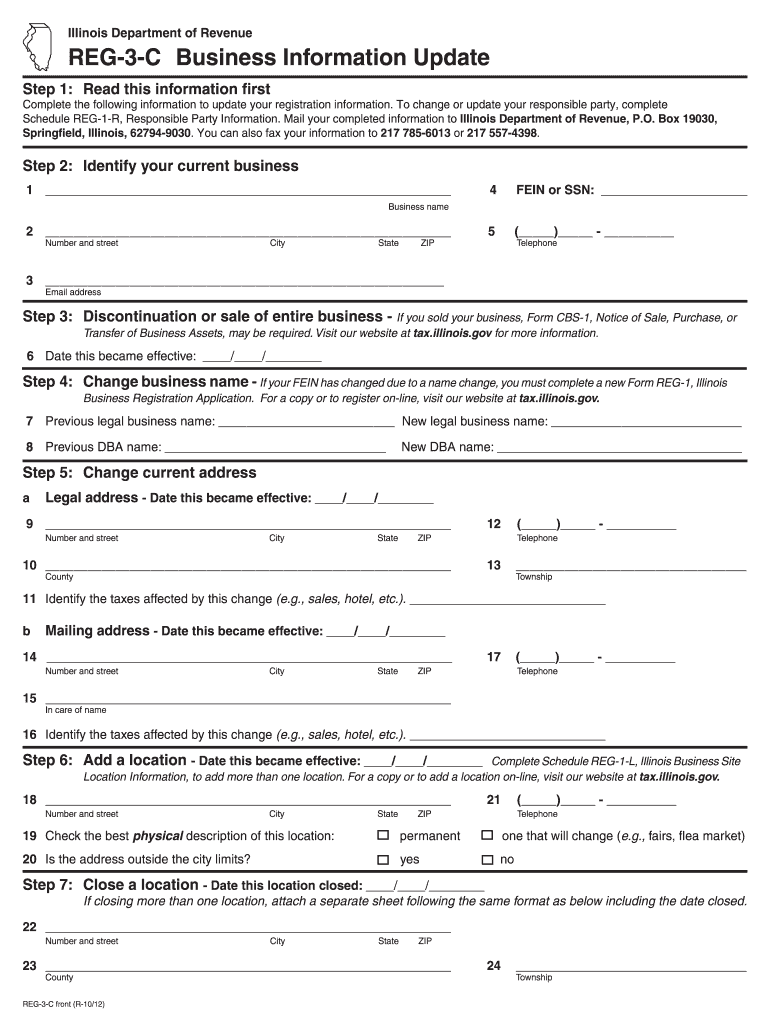  Illinois Department of Revenue Reg 3 C Form 2016