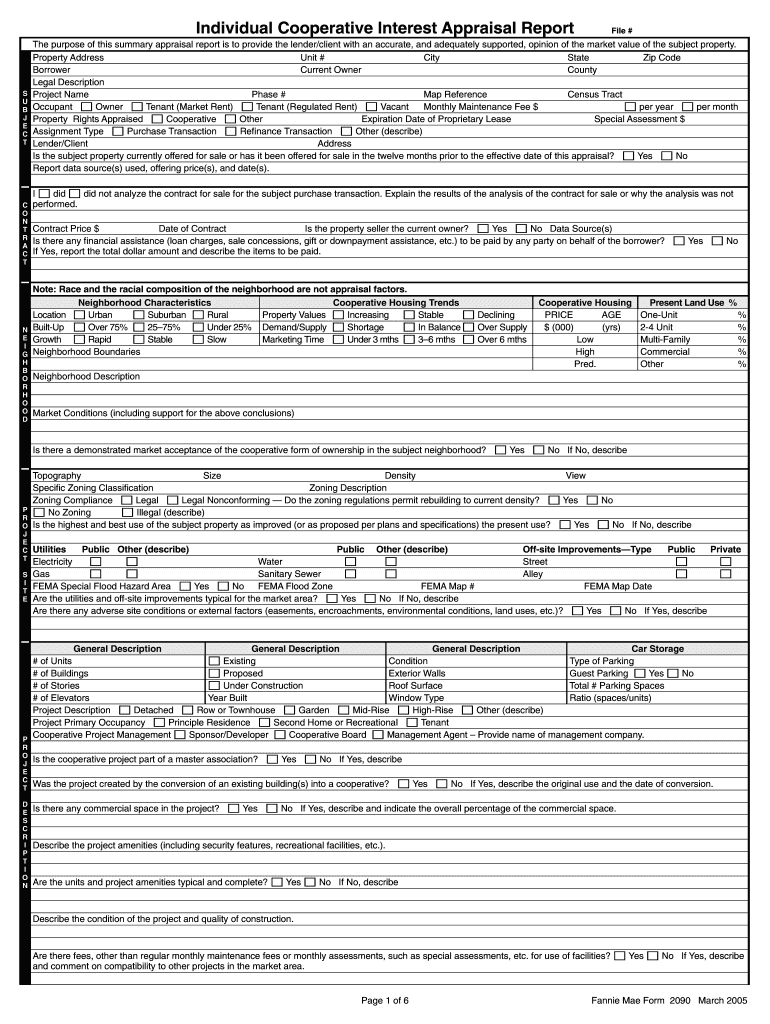  Appraisal Form 2090 2005-2024