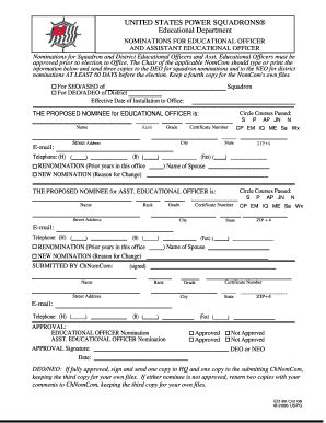 ED 80 United States Power Squadrons Usps  Form